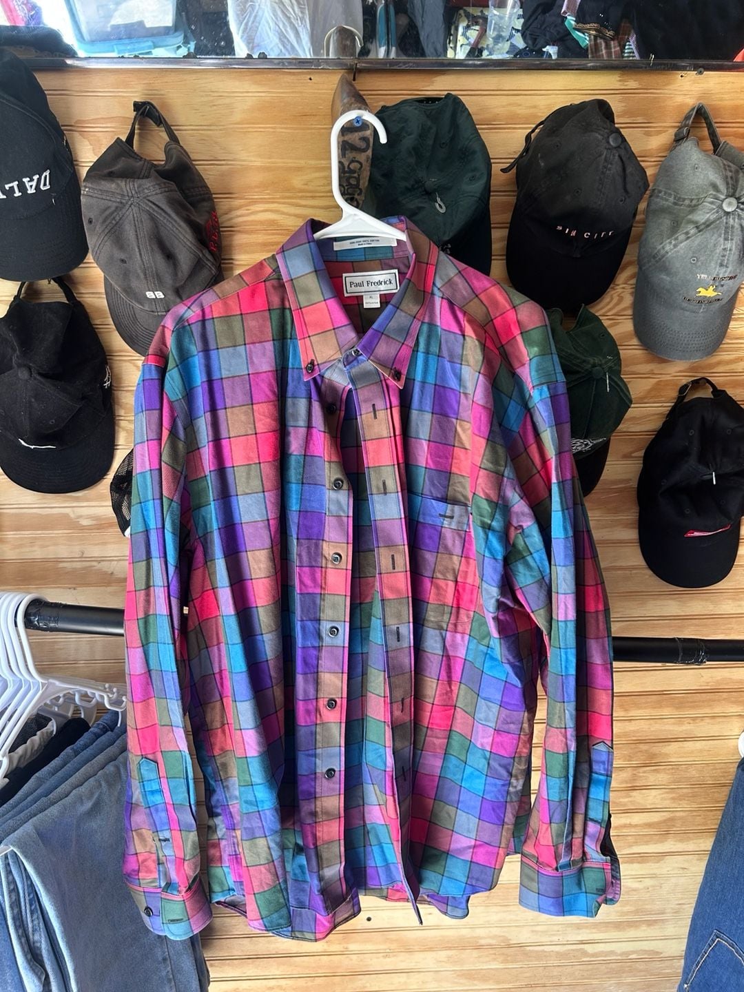 Paul Fredrick Men's Non-Iron 100% Cotton Plaid Button Down Shirt XL 2