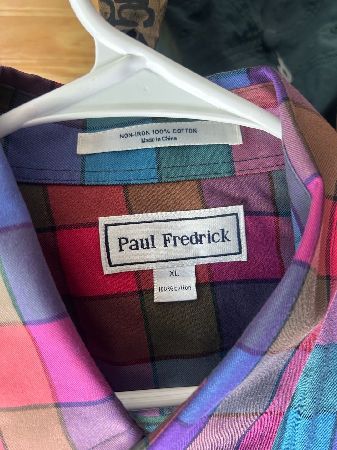 Paul Fredrick Men's Non-Iron 100% Cotton Plaid Button Down Shirt XL 3