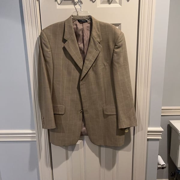 Samuelsohn Tan Windowpane Wool Sport Coat Blazer