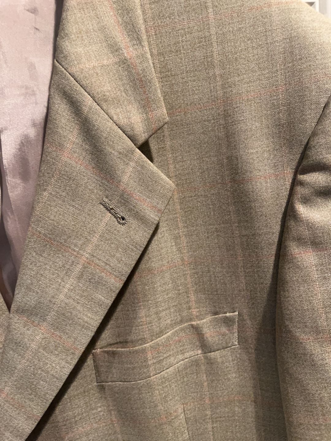 Samuelsohn Tan Windowpane Wool Sport Coat Blazer 3