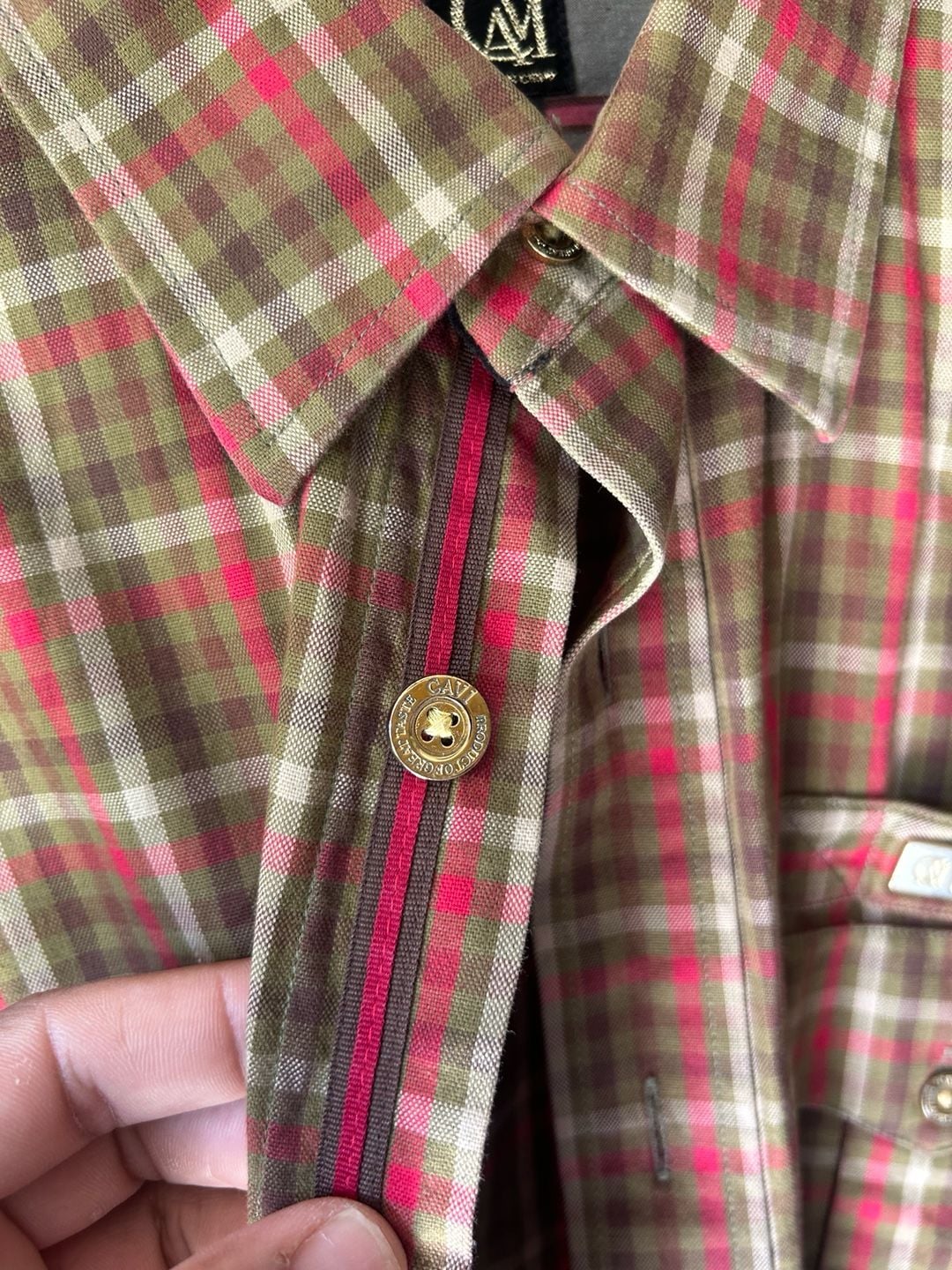 Cavi Men's Plaid Long Sleeve Button Down Shirt Size Large 7