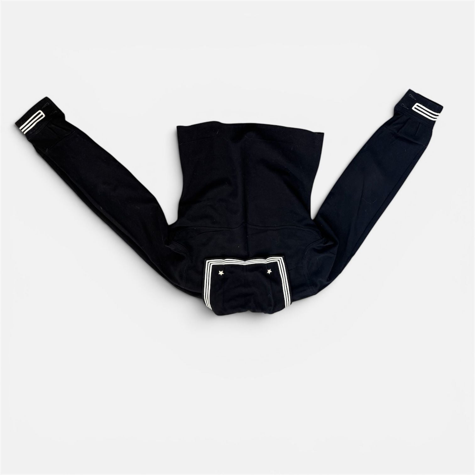 Vintage US Navy Sailor Jumper Uniform Top Black Wool 5