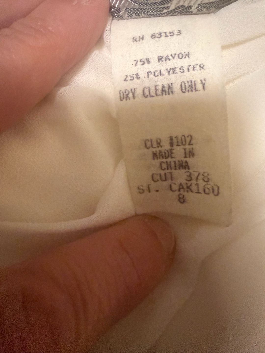 Vintage White Chiffon Overlay Dress w/Pearl & Rhinestone Embellishments Size 8  8