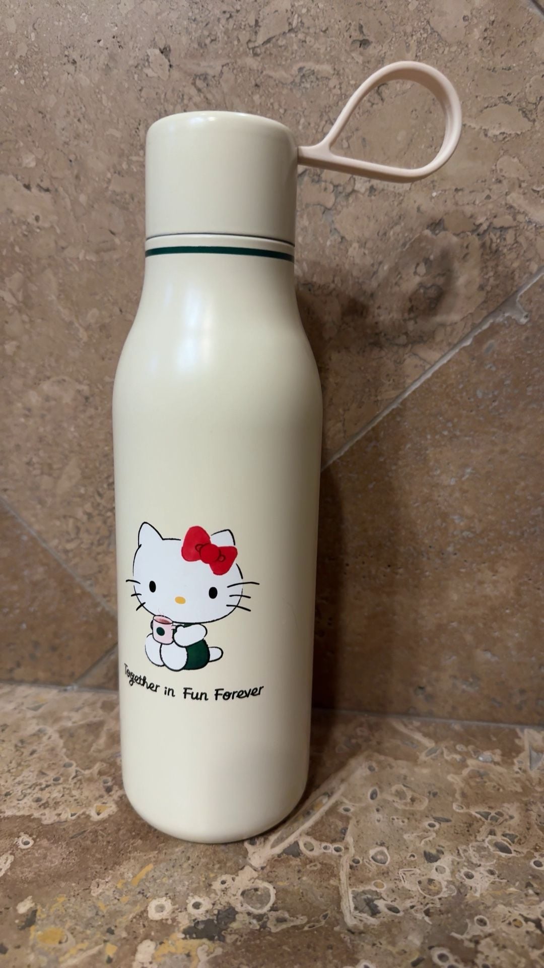 Starbucks x Hello Kitty Together in Fun Forever Cream Stainless Steel Bottle 1