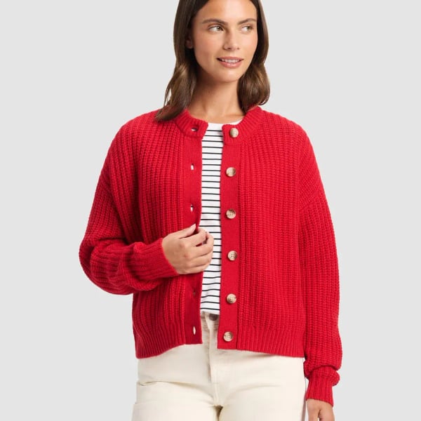 Cozy Earth Women's Arden Cardigan Crimson Size XS