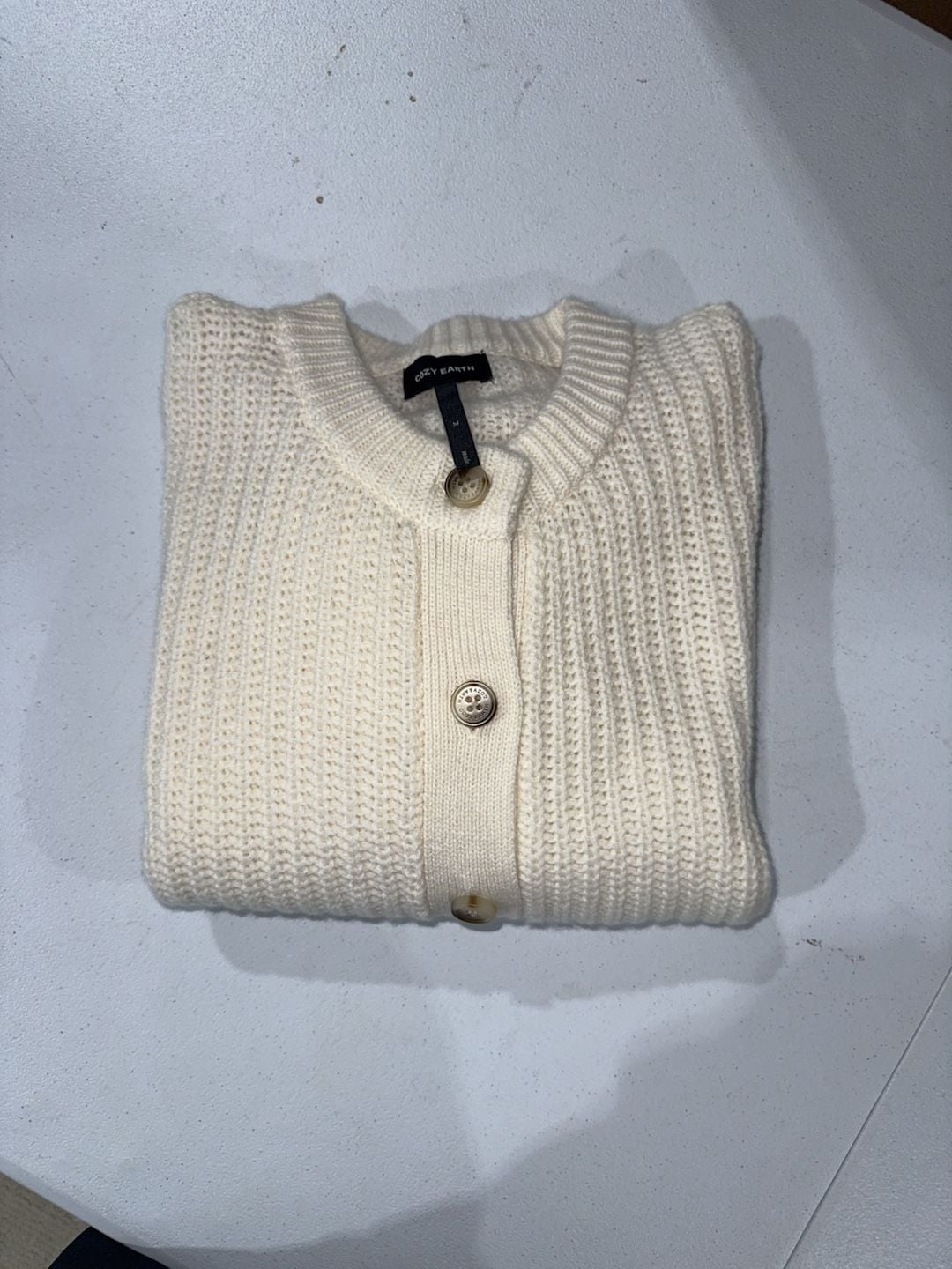 Cozy Earth Women's Arden Cardigan Bone Size M 4