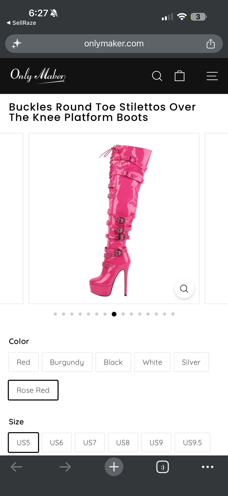 Buckles Round Toe Stilettos Over The Knee Platform Boots – , 4