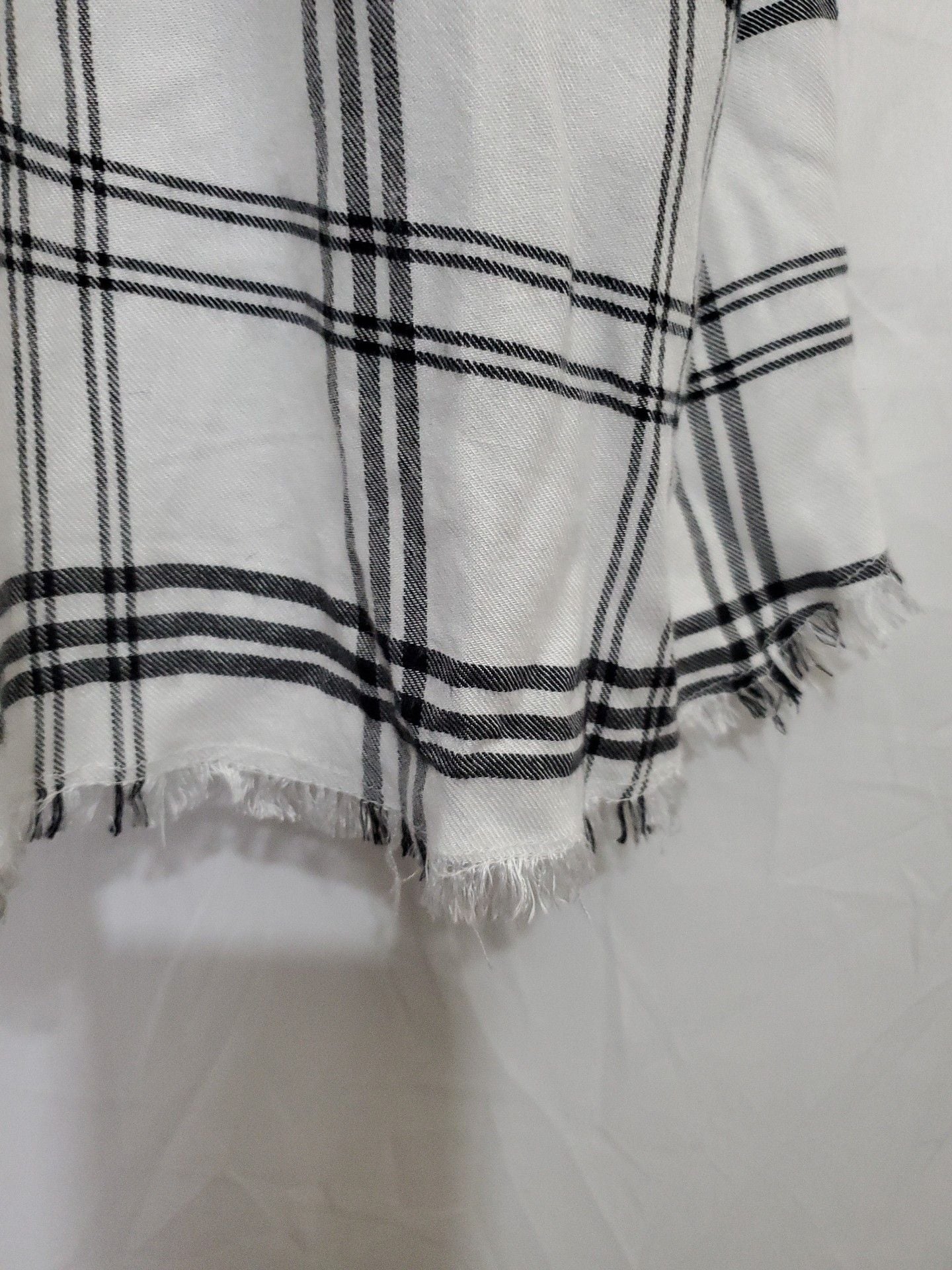 Mud Pie Women's Plaid Halter Neck Dress Size M Frayed Hem 5
