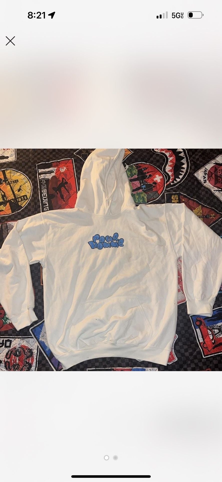 Pour Homme White Graphic Hoodie 2