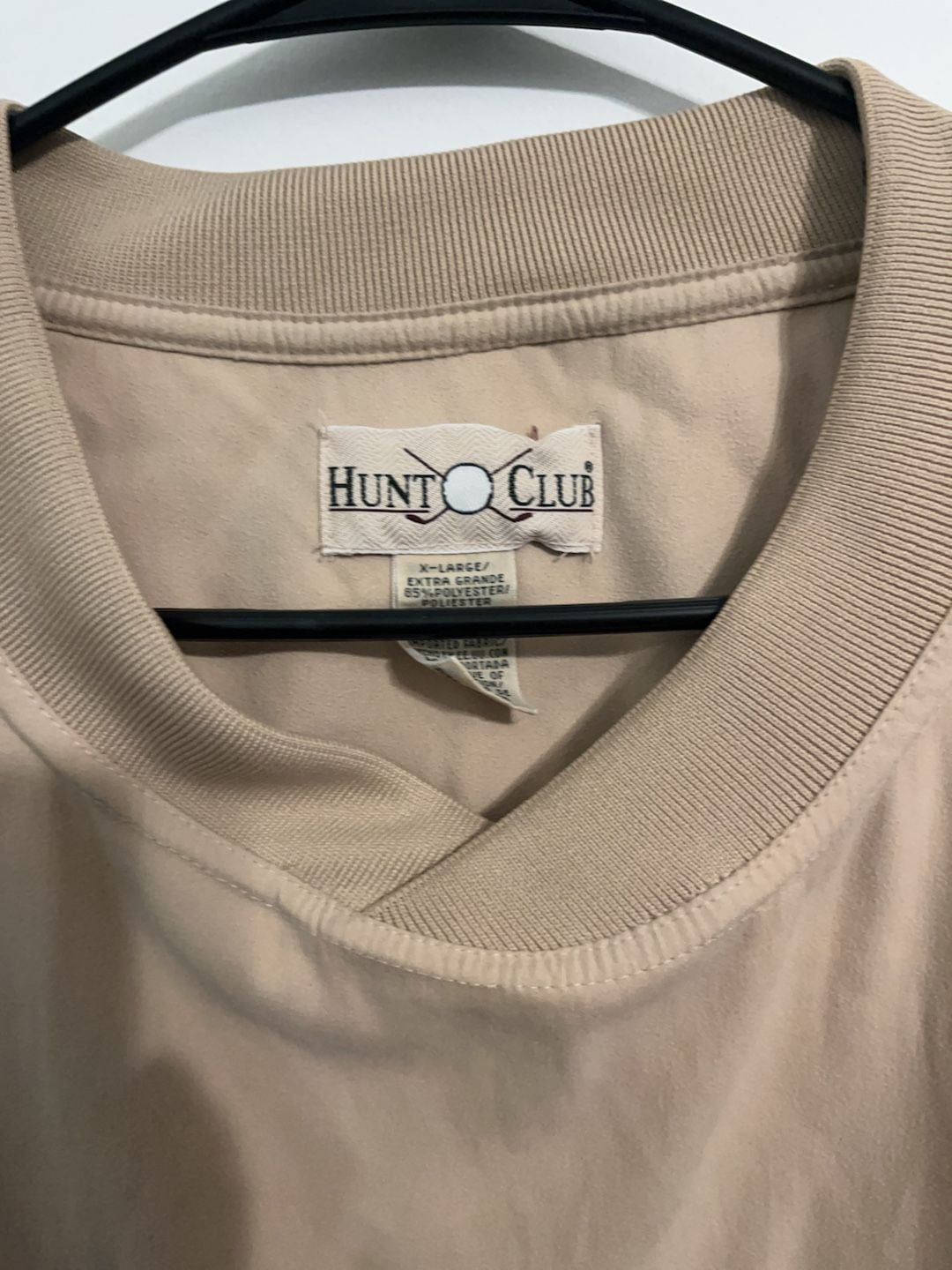 Hunt Club Vintage Tan Golf Pullover Windbreaker Size XL 3