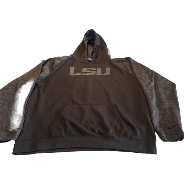 Colosseum LSU Tigers Mens XXL Hoodie Sweatshirt Black Gray