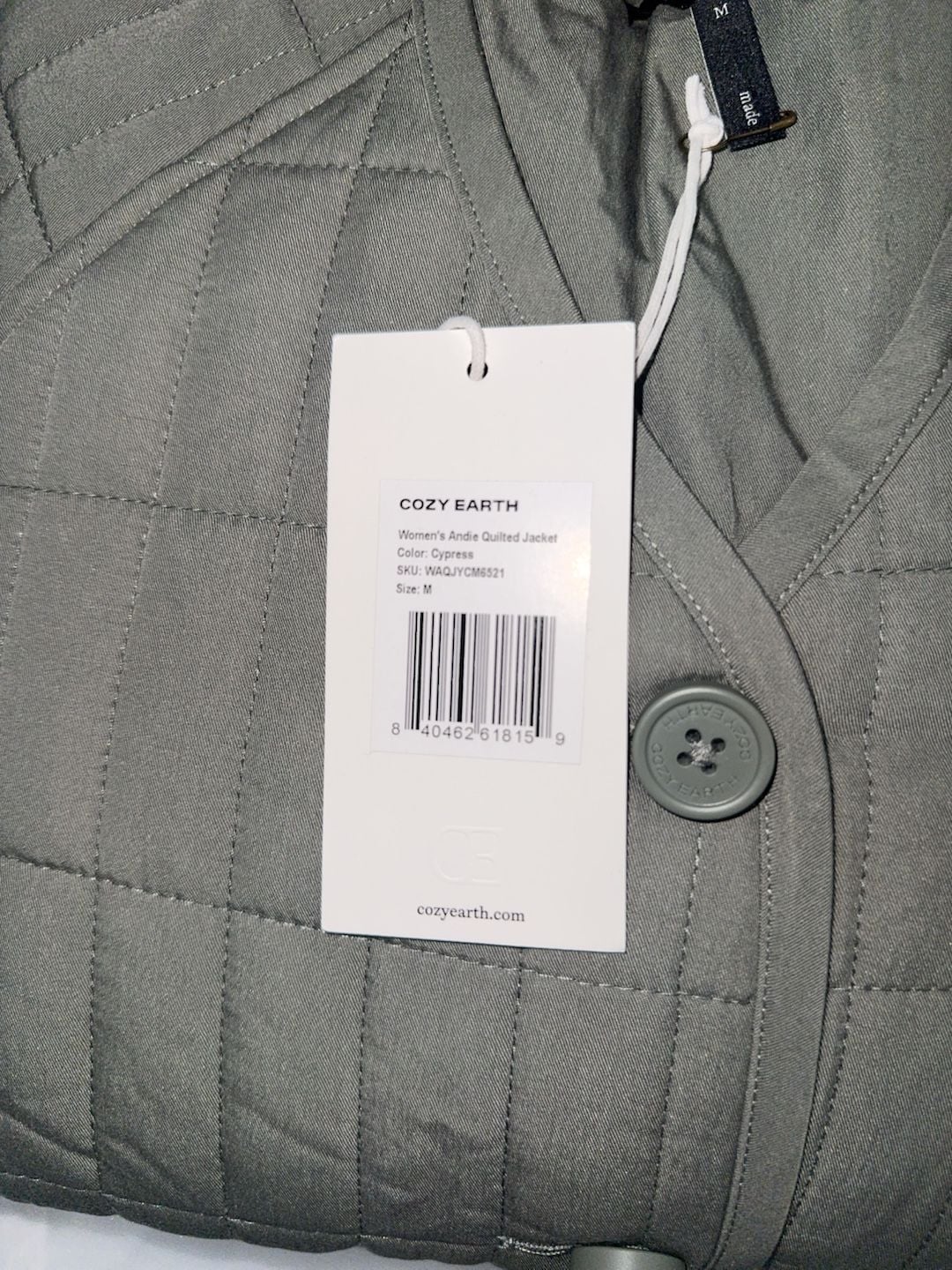 Cozy Earth Women's Andie Quilted Jacket Cypress Size M 5