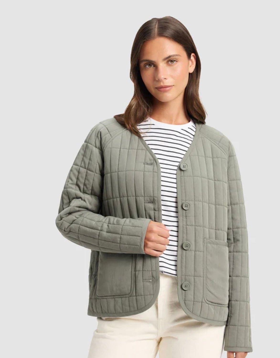 Cozy Earth Women's Andie Quilted Jacket Cypress Size M 2