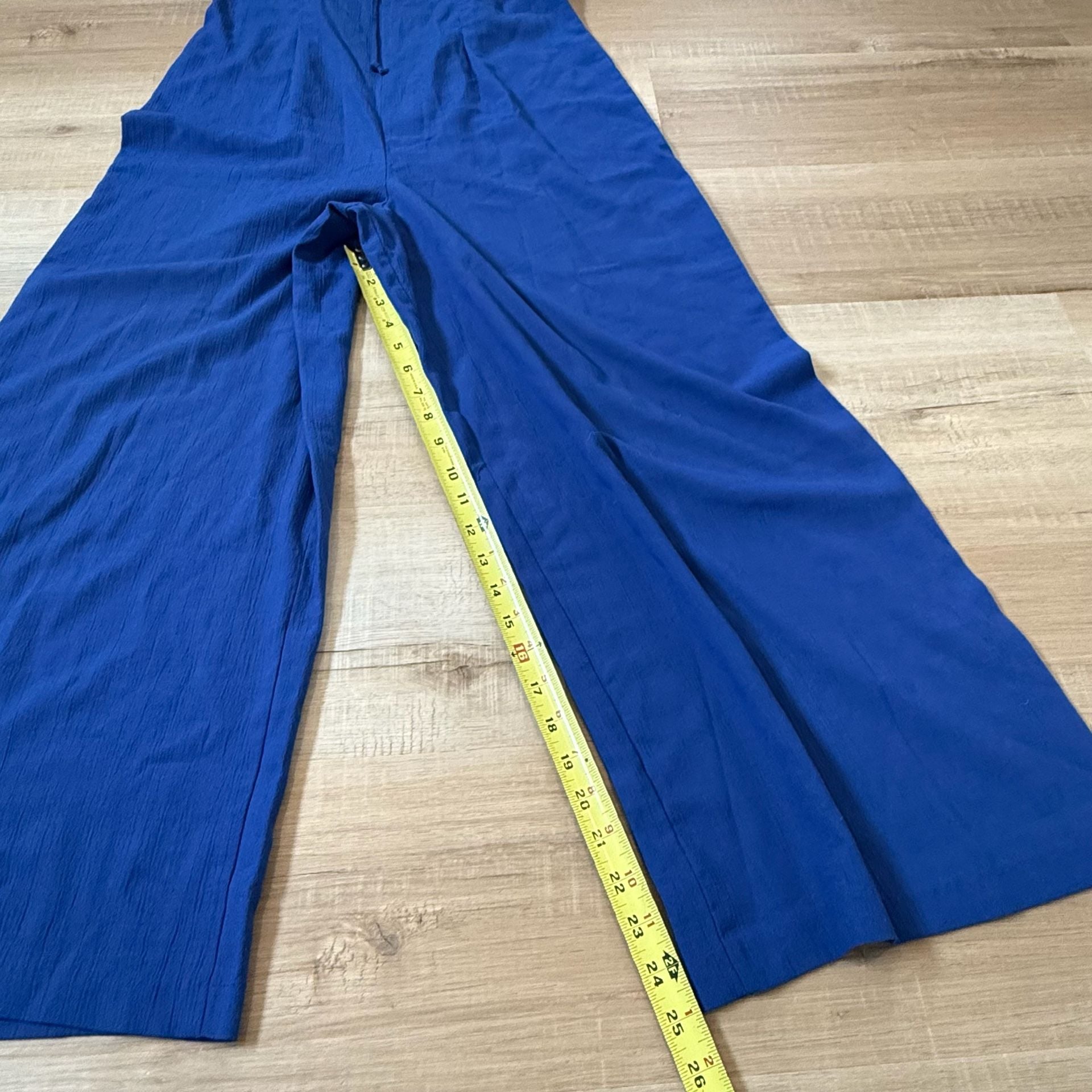 Vintage M Collection Vintage Blue Wide Leg Jumpsuit Size Medium 4