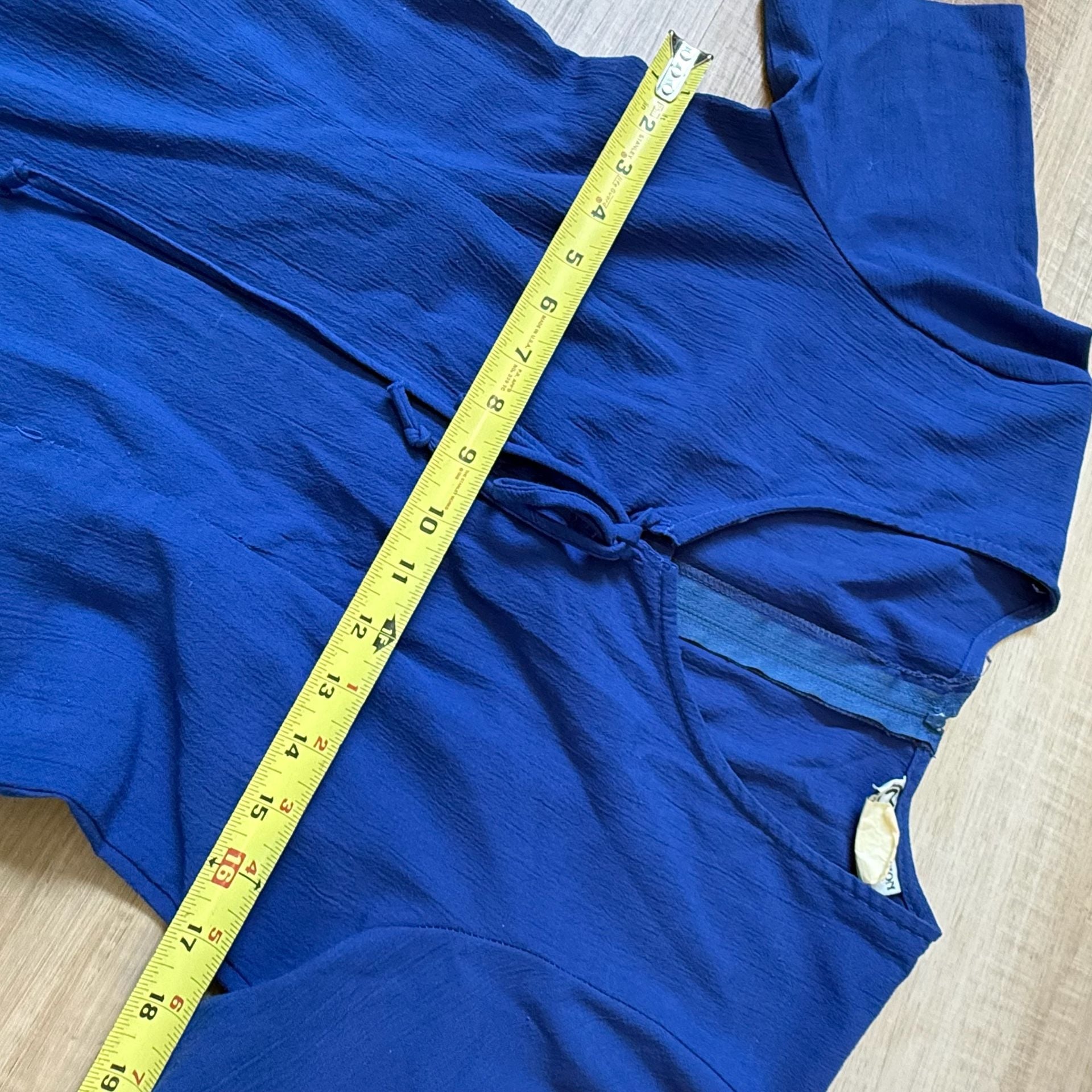 Vintage M Collection Vintage Blue Wide Leg Jumpsuit Size Medium 5