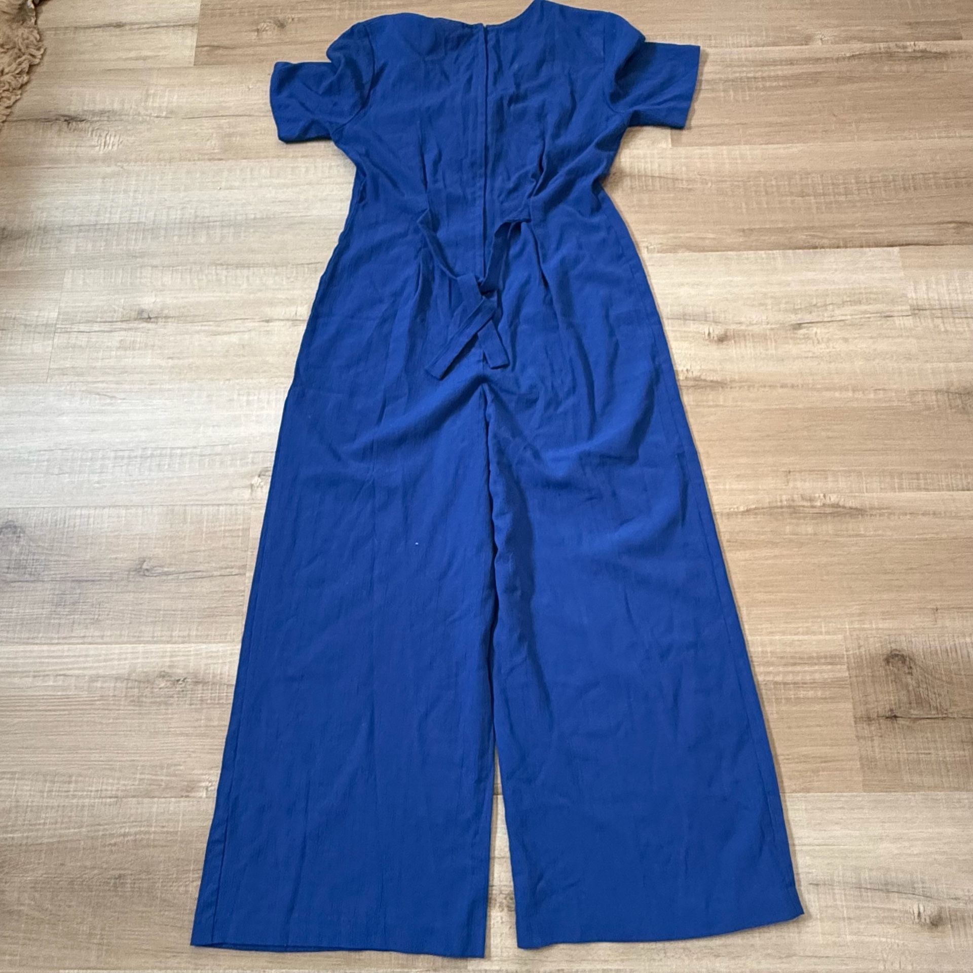 Vintage M Collection Vintage Blue Wide Leg Jumpsuit Size Medium 8