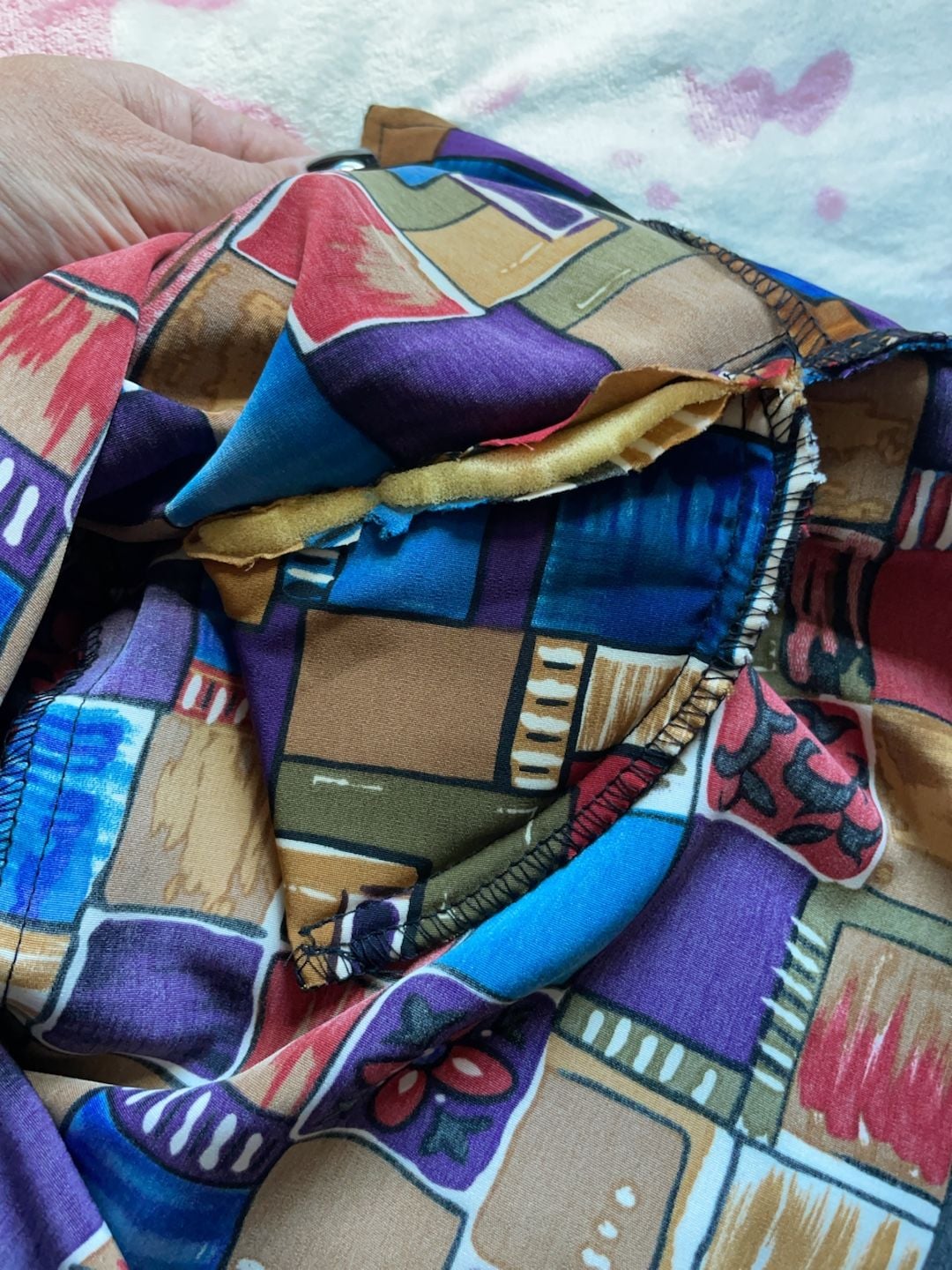Vintage Cottagecore Geometric Print Zip-Up Jacket Medium 12