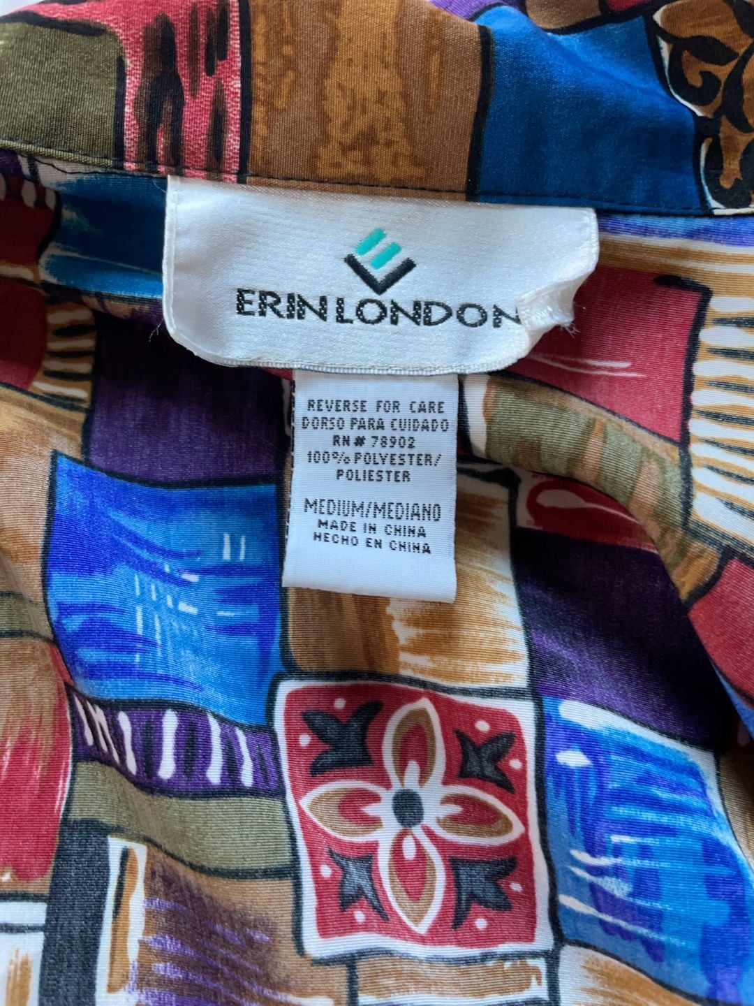Vintage Cottagecore Geometric Print Zip-Up Jacket Medium 14
