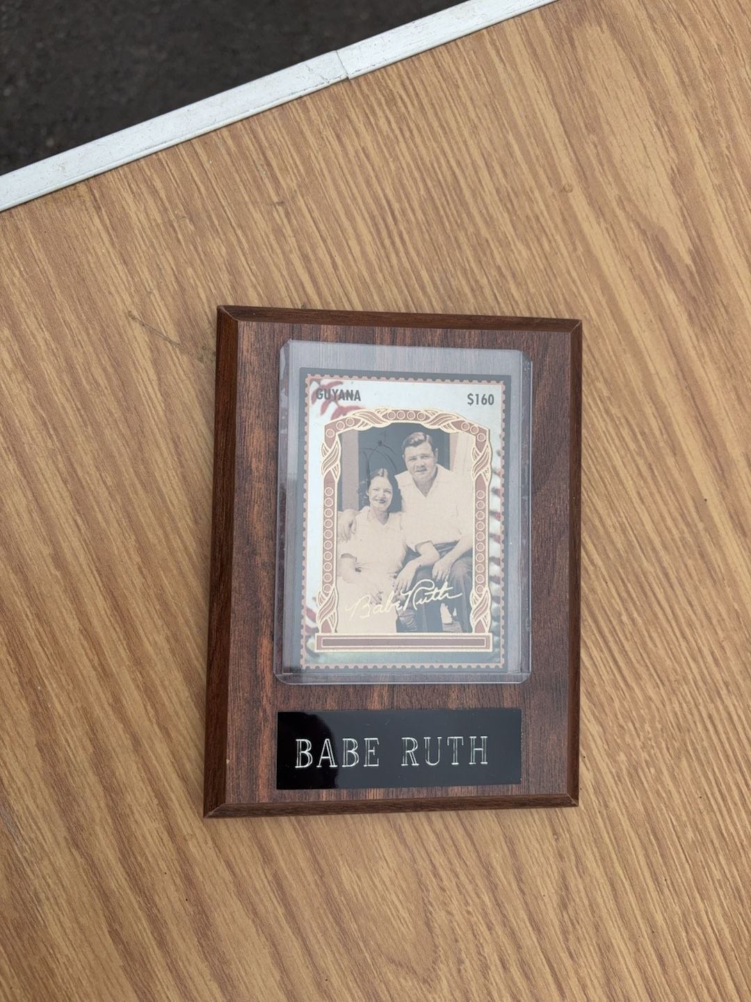 Babe Ruth Guyana $160 Commemorative Stamp Plaque 1