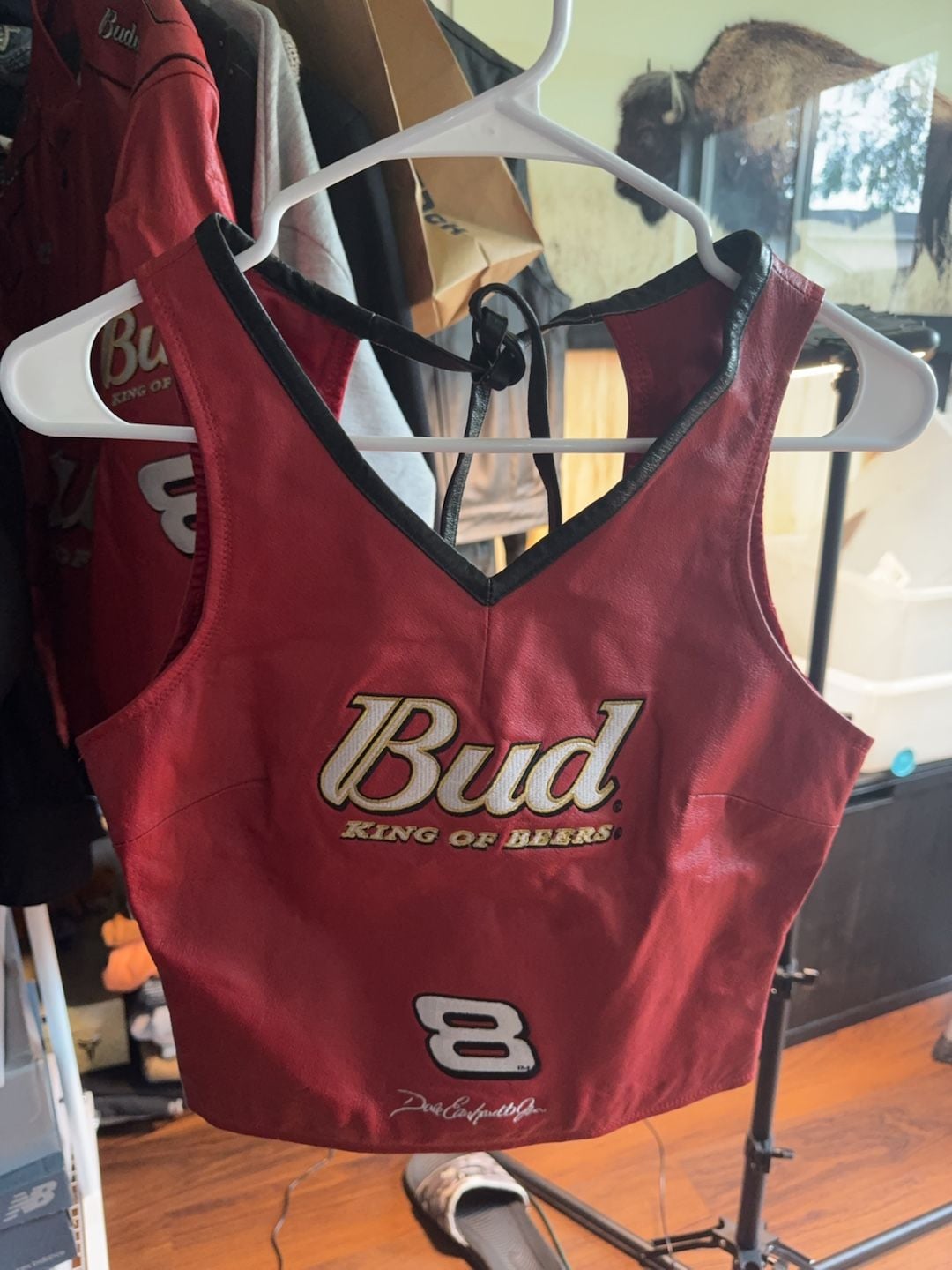 Budweiser Dale Earnhardt Jr. #8 Leather Halter Crop Top 2