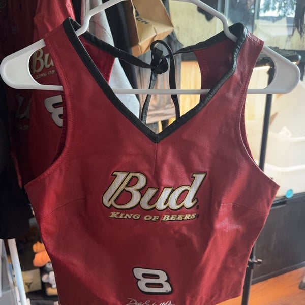 Budweiser Dale Earnhardt Jr. #8 Leather Halter Crop Top