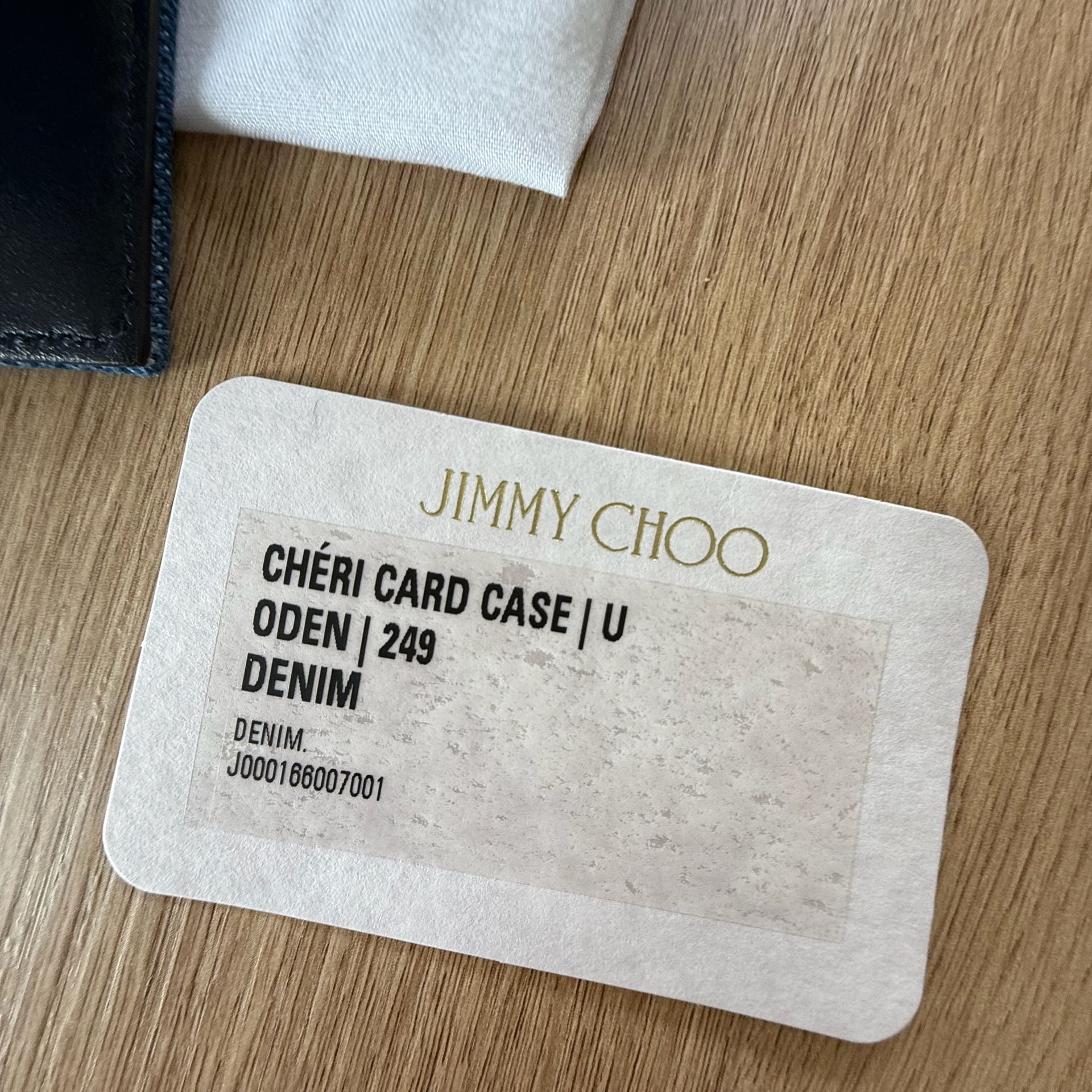 Jimmy Choo Chéri Crystal-Buckle Denim Card Case 8