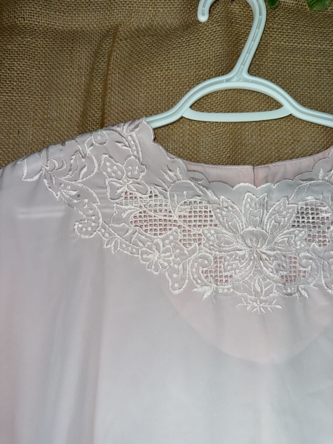 19-Yves St. Clair Vintage Pink Embroidered Short Sleeve Blouse 4