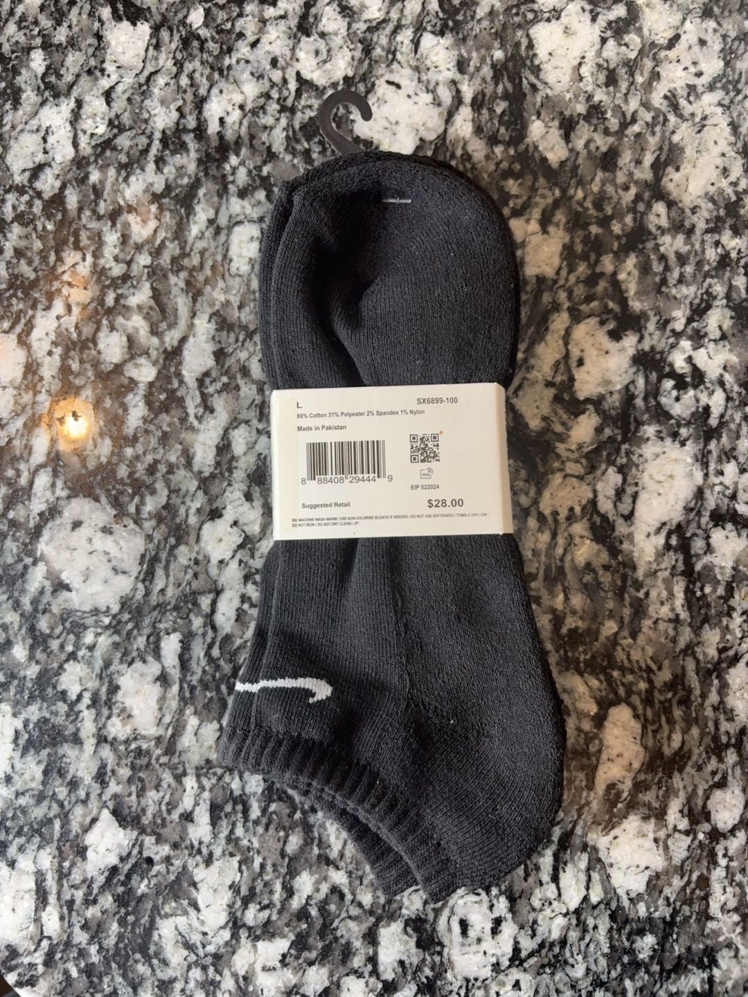 Nike Everyday Cotton Cushioned No Show Socks 3-Pack Black Men's 8-12 2