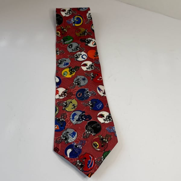 Team NFL Football Helmet Pattern Necktie Red