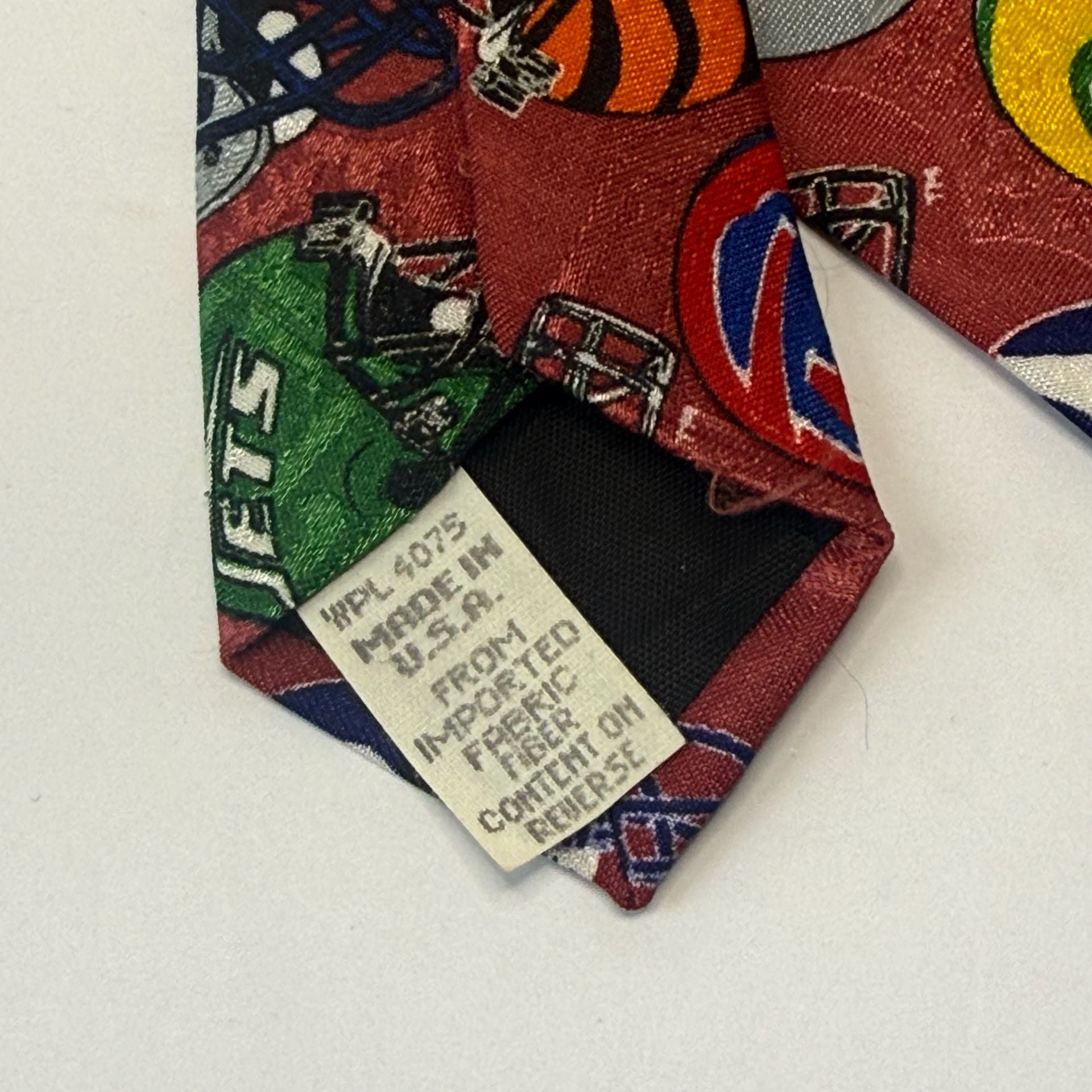 Team NFL Football Helmet Pattern Necktie Red 4