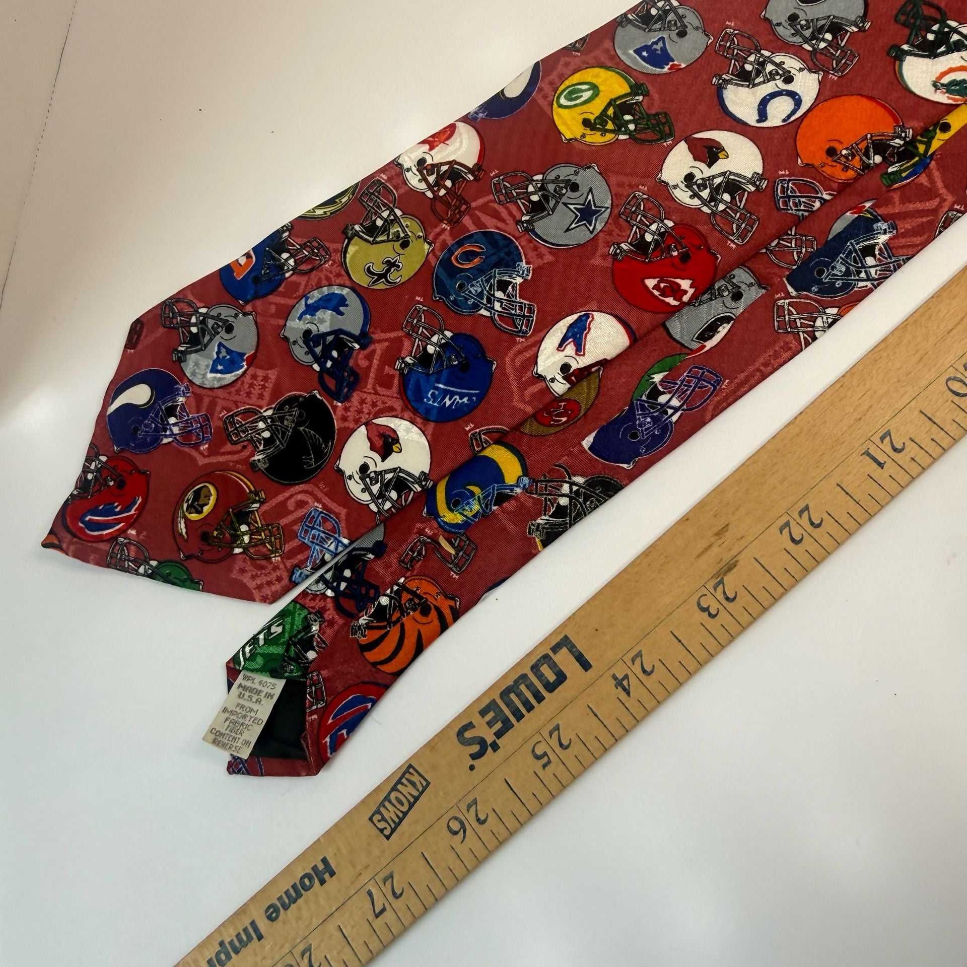 Team NFL Football Helmet Pattern Necktie Red 6