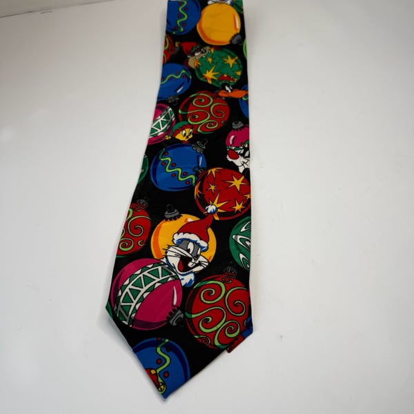 Vintage 1995 Looney Tunes Mania Christmas Ornament Necktie