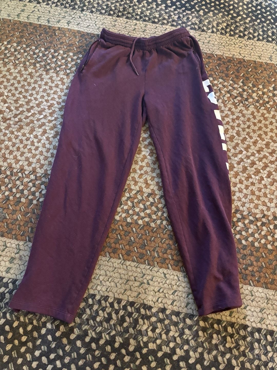 PINK Victoria's Secret Maroon Logo Sweatpants Size M 1