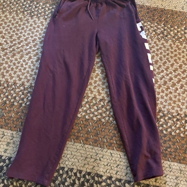 PINK Victoria's Secret Maroon Logo Sweatpants Size M