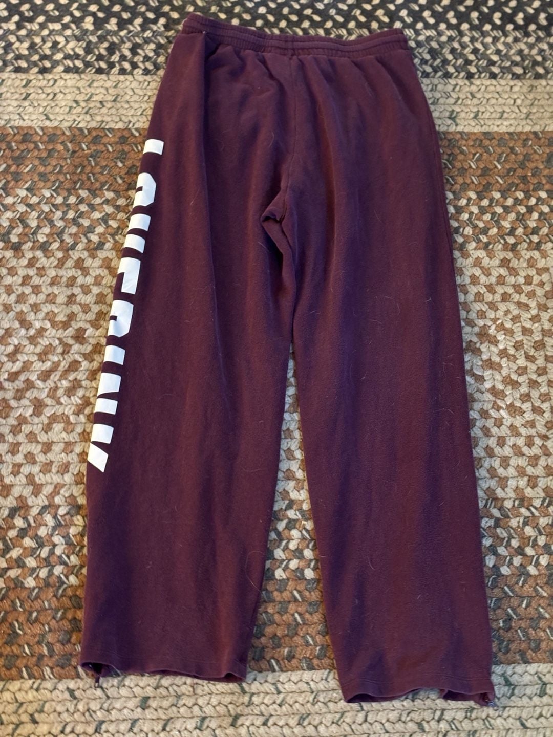 PINK Victoria's Secret Maroon Logo Sweatpants Size M 2