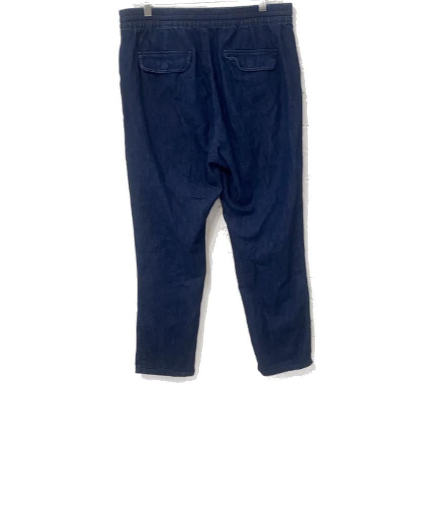 J.Crew Womens Size M Tie-Waist Denim Camp Pant Pine Wash Blue Straight Leg Jeans 4
