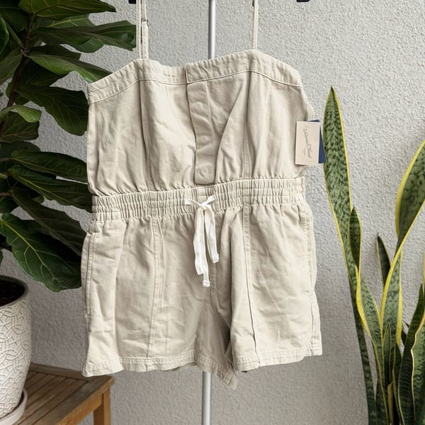 Universal Thread Women's Denim Romper Khaki Green Size XL