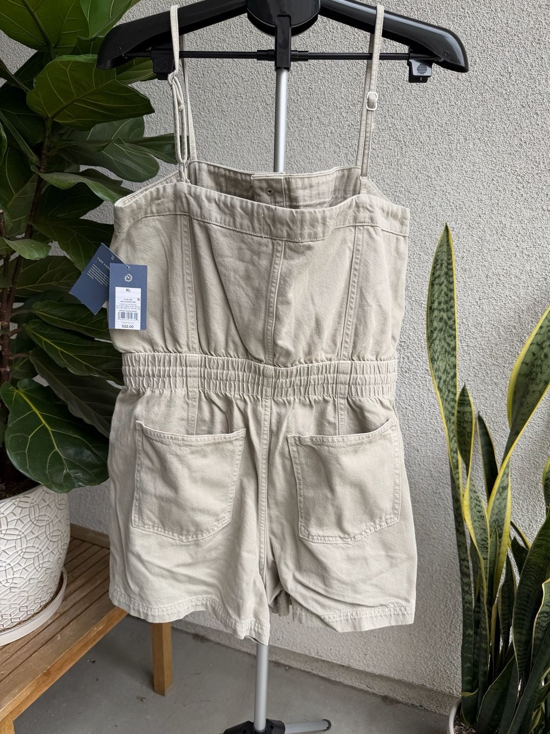 Universal Thread Women's Denim Romper Khaki Green Size XL 3