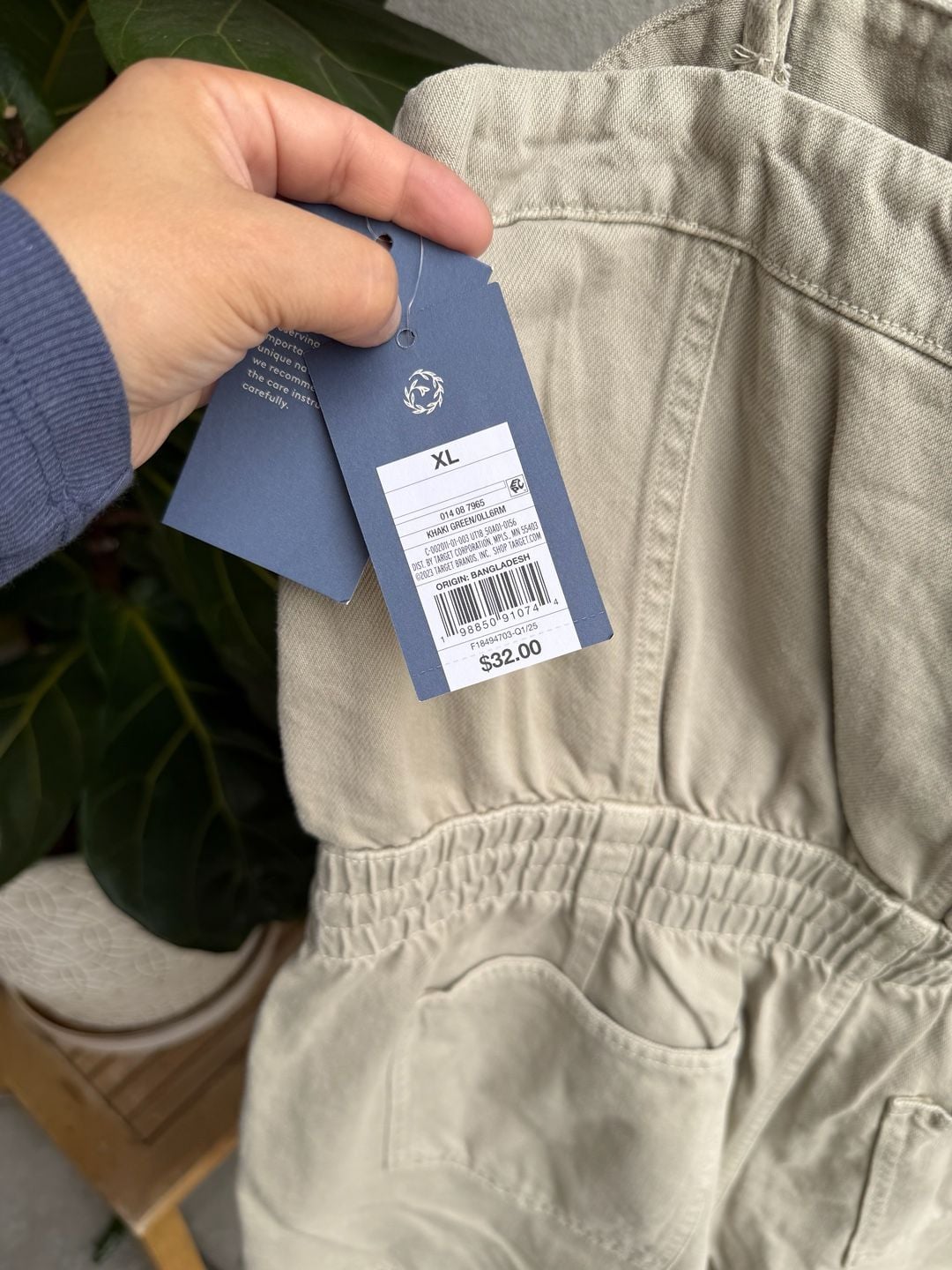 Universal Thread Women's Denim Romper Khaki Green Size XL 5