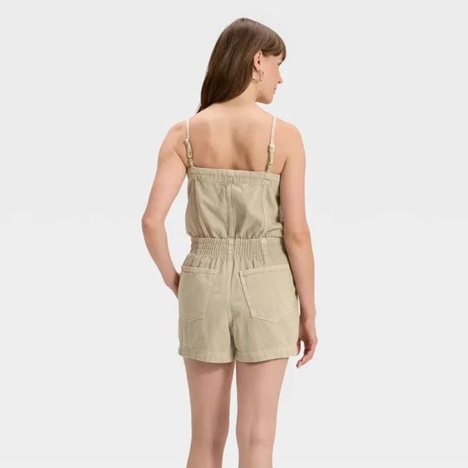 Universal Thread Women's Denim Romper Khaki Green Size XL 7