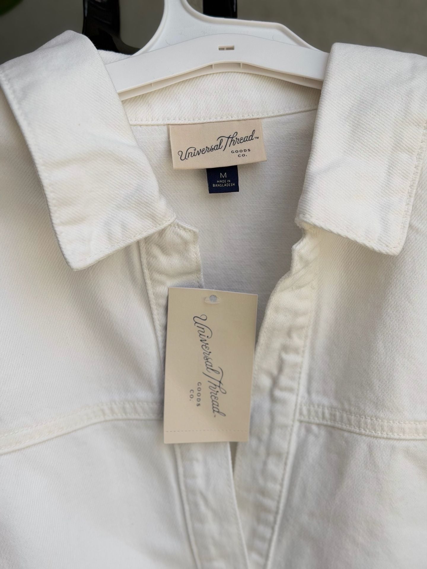 Universal Thread Women's Short Sleeve Denim Utility Romper White Size M 4