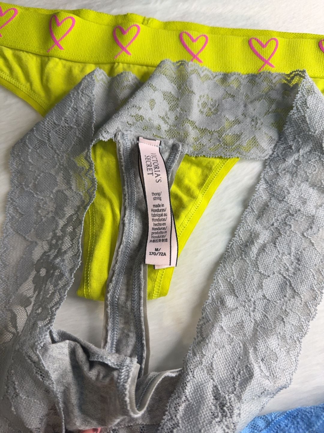 Victoria's Secret Logo Waistband Thong Panties Size M Set of 7 7