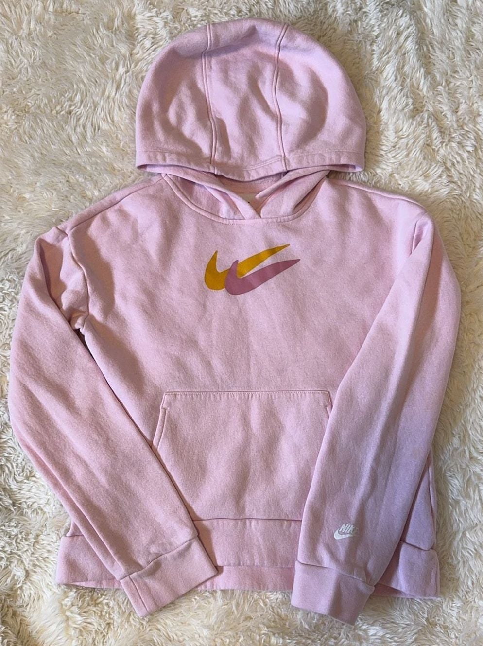 Nike Pink Double Swoosh Pullover Hoodie 2