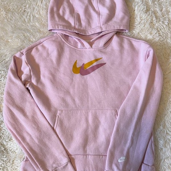 Nike Pink Double Swoosh Pullover Hoodie