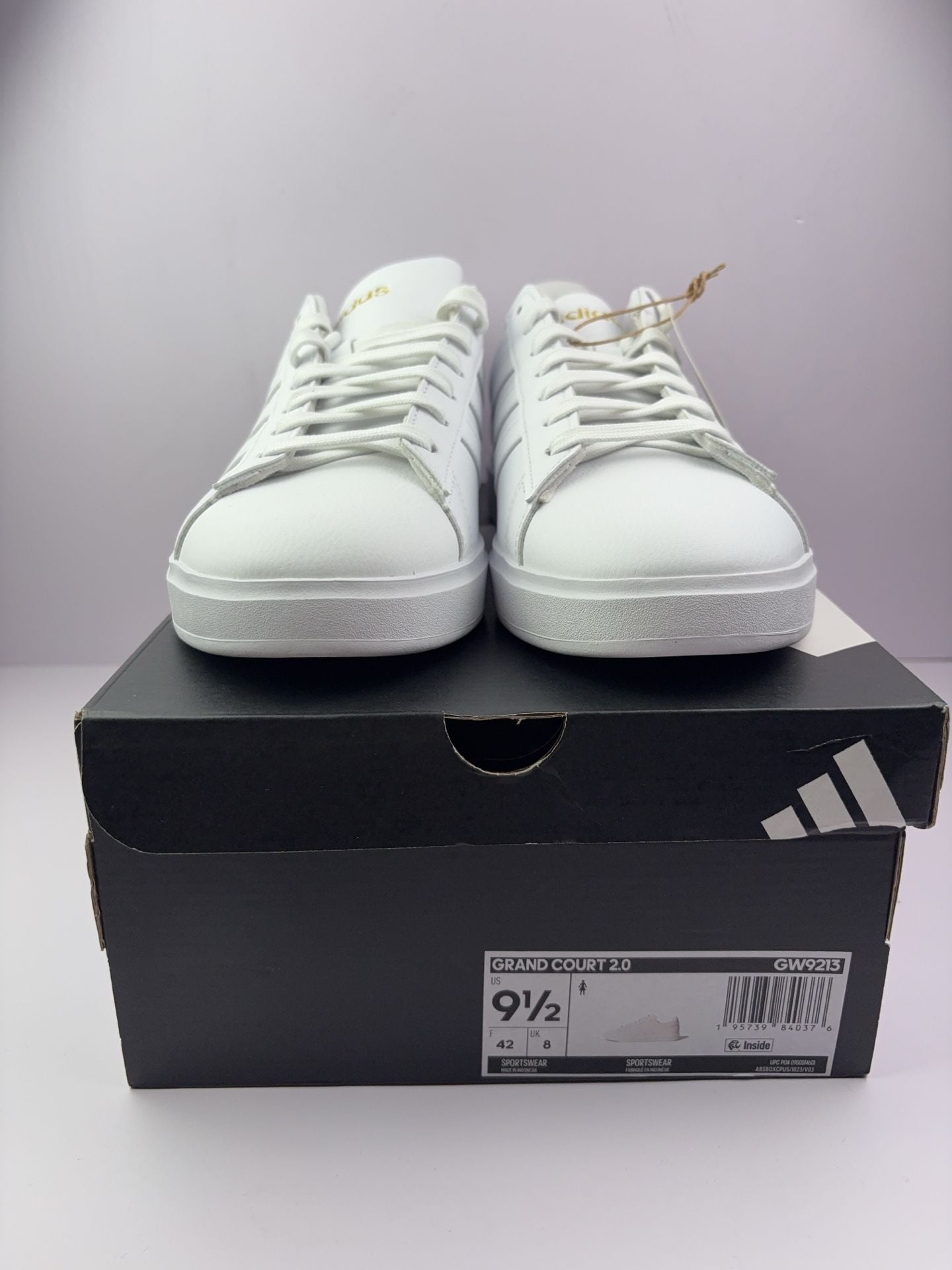 Adidas Grand Court 2.0 White Sneakers Size 9.5 10