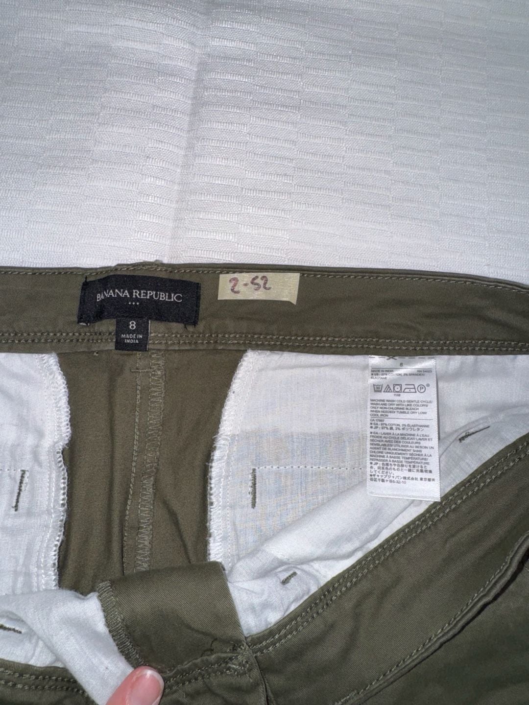 Banana Republic Olive Green Raw Hem Chino Shorts Size 8 4