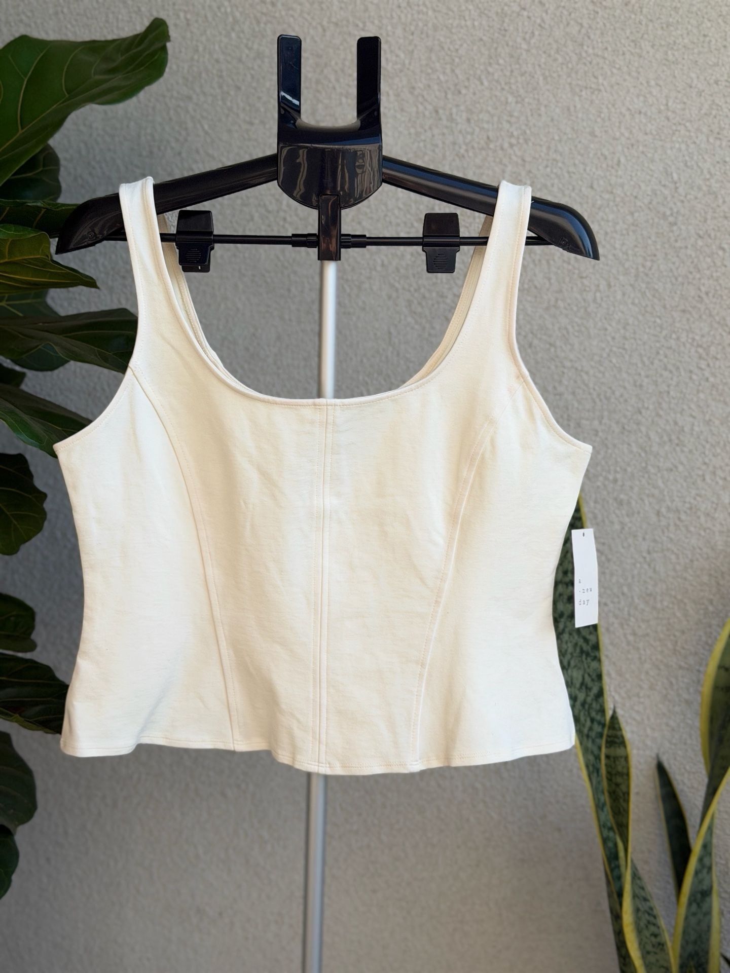 A New Day Cream Corset Tank Top Size L 2
