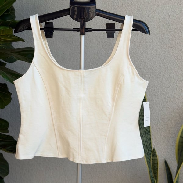 A New Day Cream Corset Tank Top Size L