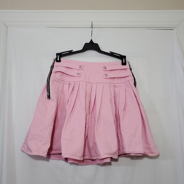 Jawbreaker Pink Pleated Skirt with Zipper Detail Size XS