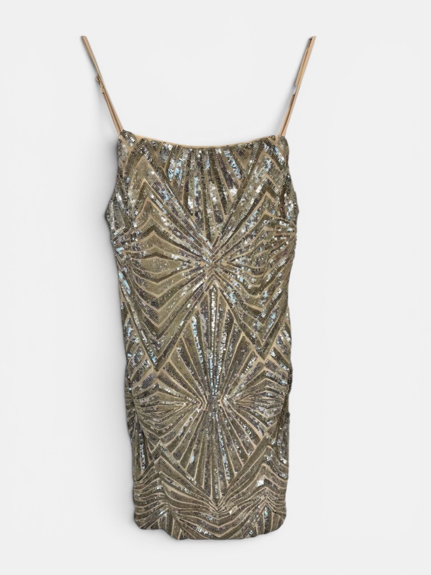 Lulus NWT Gold & Silver Sequin Geometric Bodycon Mini Dress NYE Holiday Party 9